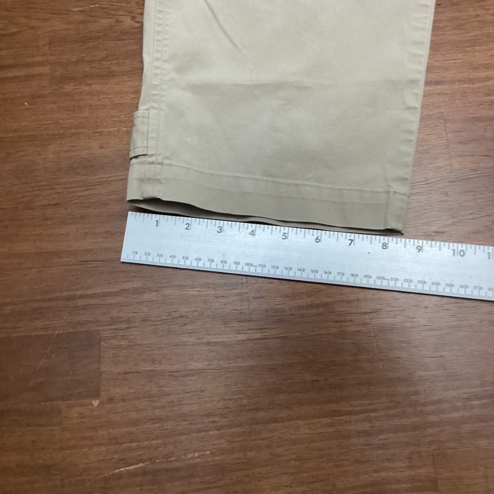 Talbots Woman Heritage Tan Khaki Crop Pants Plus Size 14W Cotton Stretch Casual - Picture 8 of 9